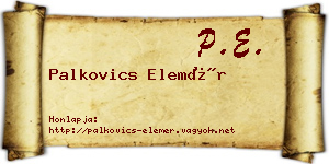 Palkovics Elemér névjegykártya