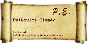 Palkovics Elemér névjegykártya